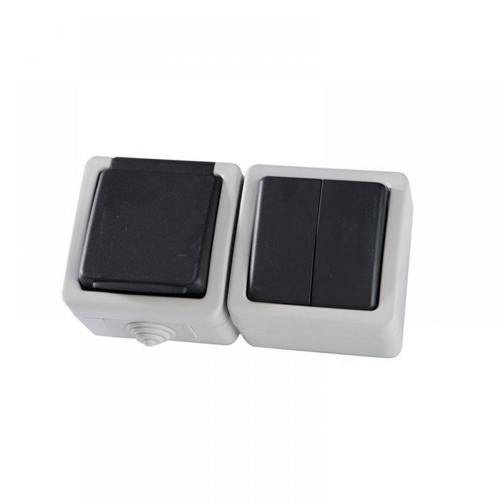 Διακόπτης K/R A/R+Πρίζα Σούκο Γκρι 3840W IP54 Eurolamp