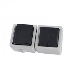 Διακόπτης K/R A/R+Πρίζα Σούκο Γκρι 3840W IP54 Eurolamp