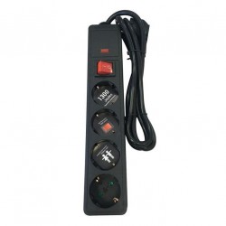 Πολύπριζο Υπερτάσεως Με Ασφάλεια 4 Θέσεων Με Καλώδιο 1,5m 3X1mm Eurolamp