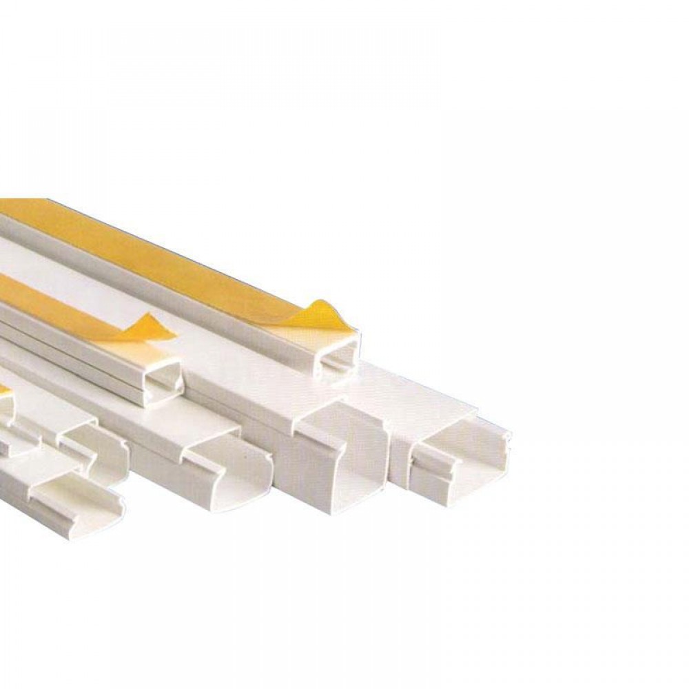 2 ΜΕΤΡΑ Πλαστικό Κανάλι Καλωδίων 40x40mm Με Αυτοκόλλητο TPS Λευκό Eurolamp