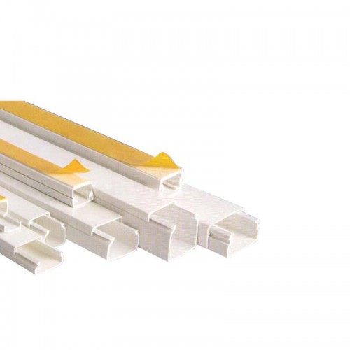2 ΜΕΤΡΑ Πλαστικό Κανάλι Καλωδίων 12x12mm Με Αυτοκόλλητο TPS Λευκό Eurolamp