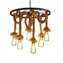 Vintage Φωτιστικό Οροφής Velo ROPE 6XE27 Globostar