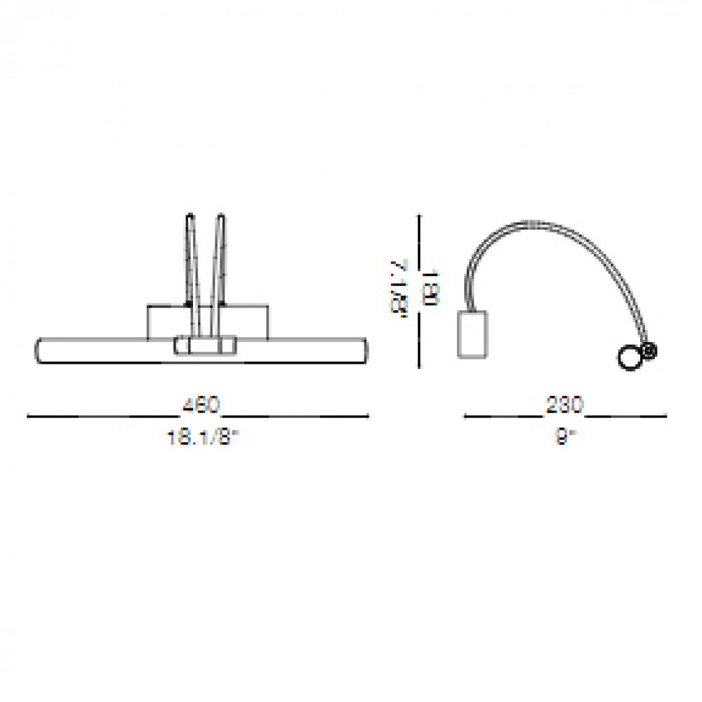 LED Μεταλλικό Φωτιστικό 0,07W Με Ανακλινόμενο LED Κάλυμμα & Διακόπτη Νικέλ ​L:46xH:18 BOW IDEAL LUX