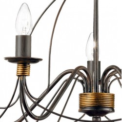 Μεταλλικό Φωτιστικό Πολυέλαιος Χειροποίητος Σε Αντικέ Φινιρίσμα Σκουριάς 12xE14 CORTE IDEAL LUX