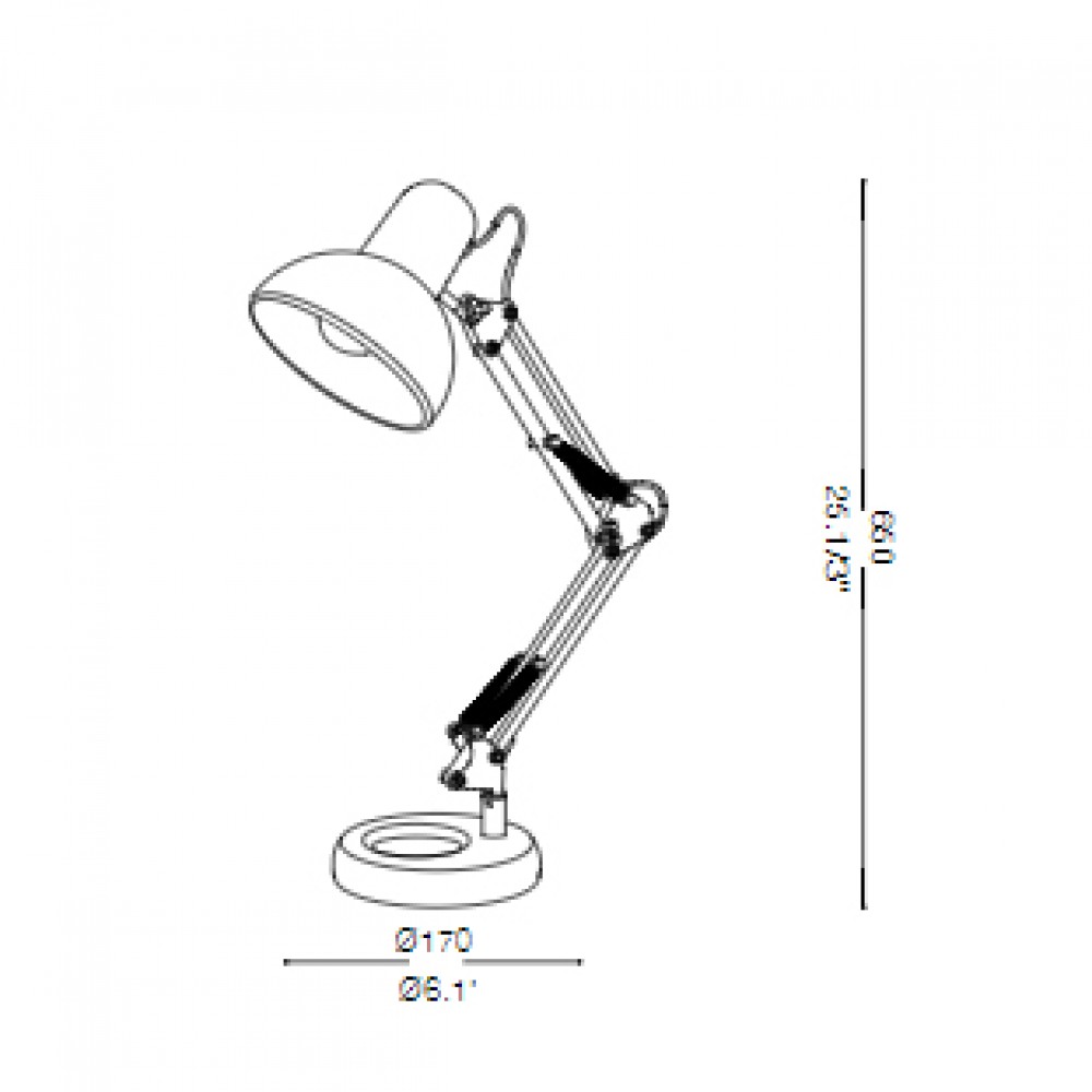 Φωτιστικό Γραφείου Με Μεταλλικό Καπέλο Ø170 Σε Διάφορα Χρώματα 1XE27 KELLY IDEAL LUX