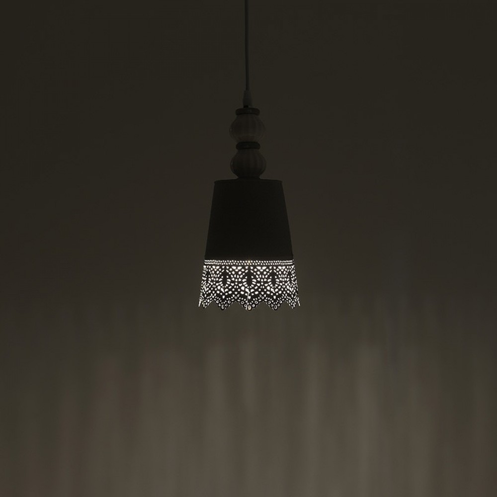 Μεταλλικό Φωτιστικό Οροφής Σε Ανοιχτό Γκρι Χρώμα Ø14,5 inart 3-10-876-0085