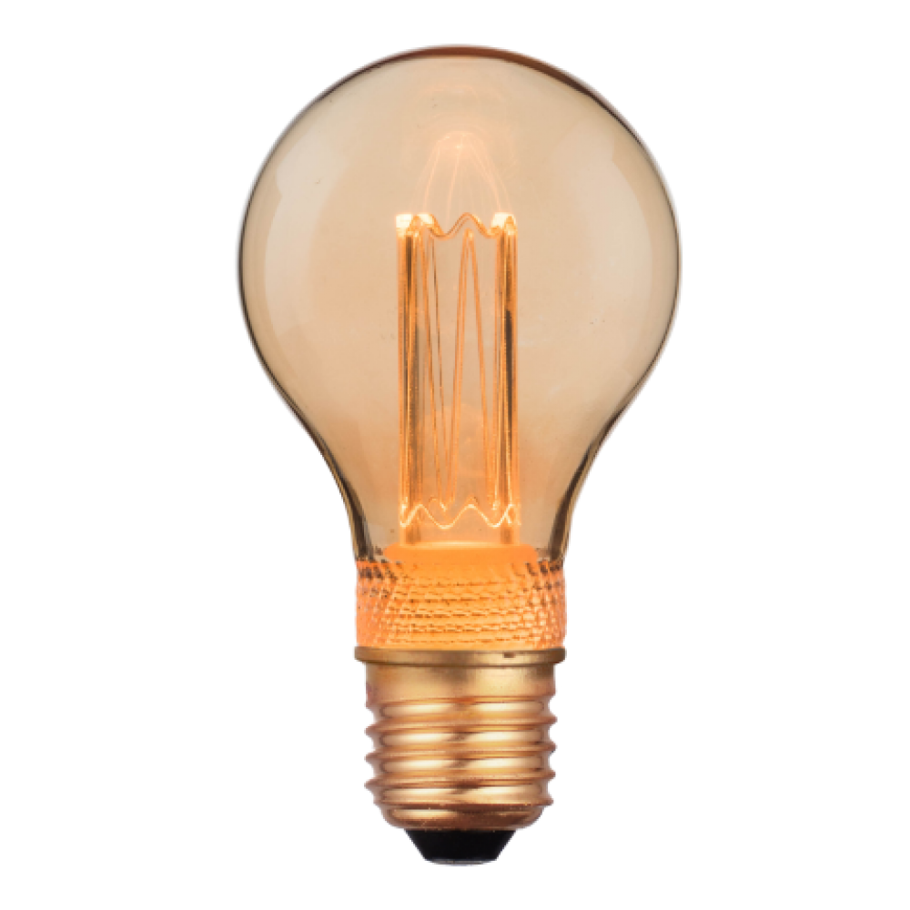 LED Νήματος Amber Glass A60 E27 4W 230V Dimmable Led Id