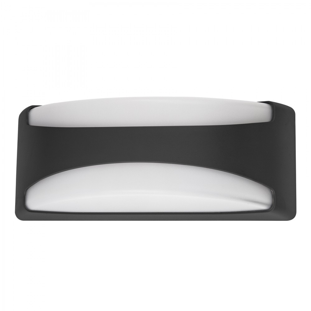 Αδιάβροχο Πλαστικό Φωτιστικό Απλίκα Τοίχου Σκούρο Γκρι Με Οπαλ PC Κάλυμμα 1XE27 Led Id