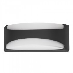 Αδιάβροχο Πλαστικό Φωτιστικό Απλίκα Τοίχου Σκούρο Γκρι Με Οπαλ PC Κάλυμμα 1XE27 Led Id