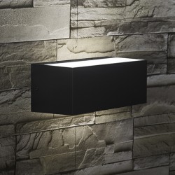 Αδιάβροχο Πλαστικό Φωτιστικό Απλίκα Τοίχου Σκούρο Γκρι Με Οπαλ PC Κάλυμμα 1XE27 Led Id