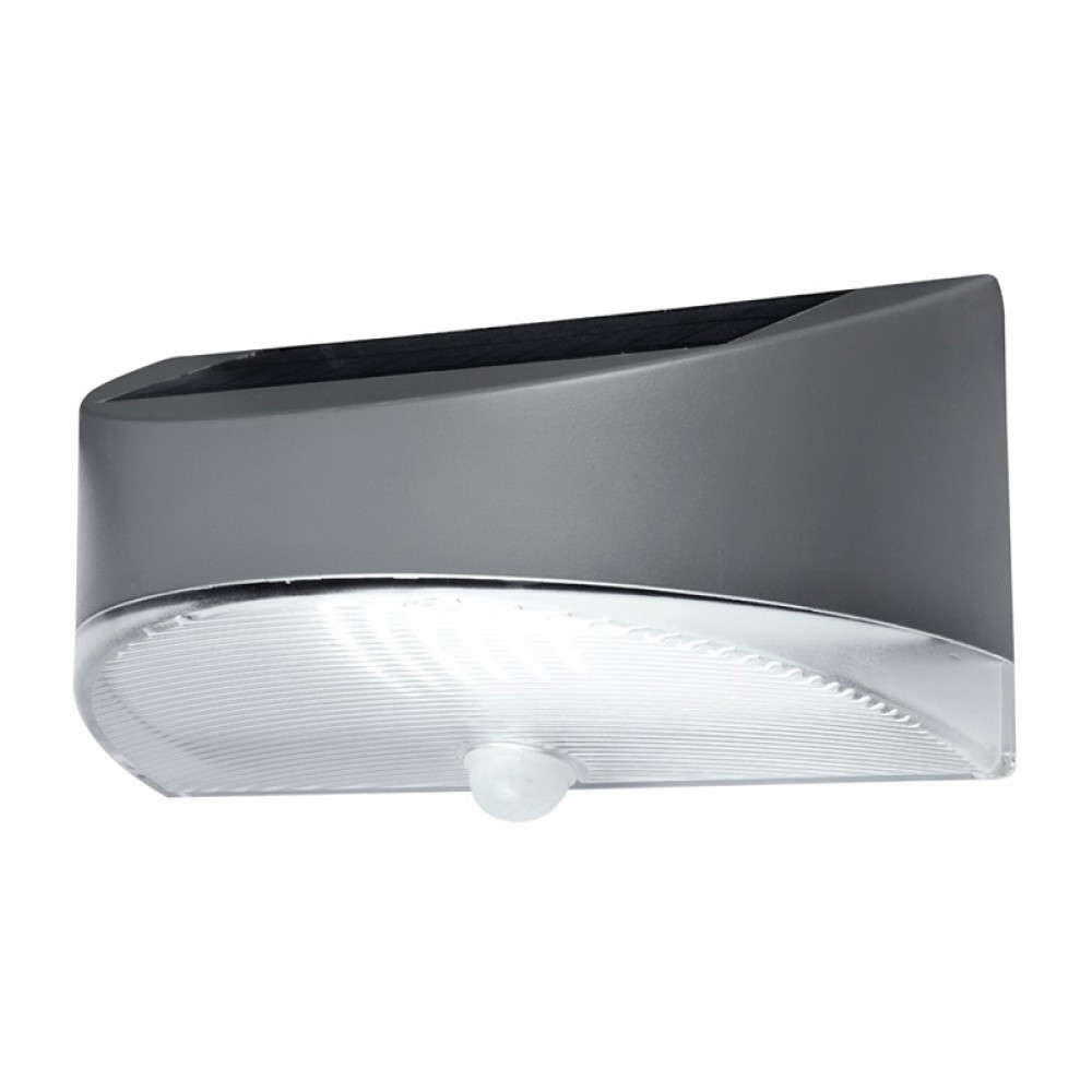 LED Ηλιακό Επιτοίχιο Φωτιστικό 1.2W Σε Ασημί Χρώμα Με Αισθητήρα Κίνησης IP44 BREAD LUTEC