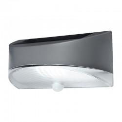 LED Ηλιακό Επιτοίχιο Φωτιστικό 1.2W Σε Ασημί Χρώμα Με Αισθητήρα Κίνησης IP44 BREAD LUTEC