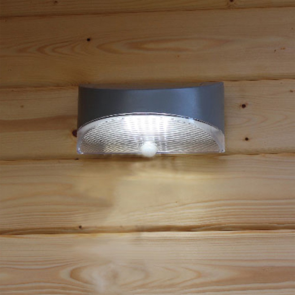 LED Ηλιακό Επιτοίχιο Φωτιστικό 1.2W Σε Ασημί Χρώμα Με Αισθητήρα Κίνησης IP44 BREAD LUTEC