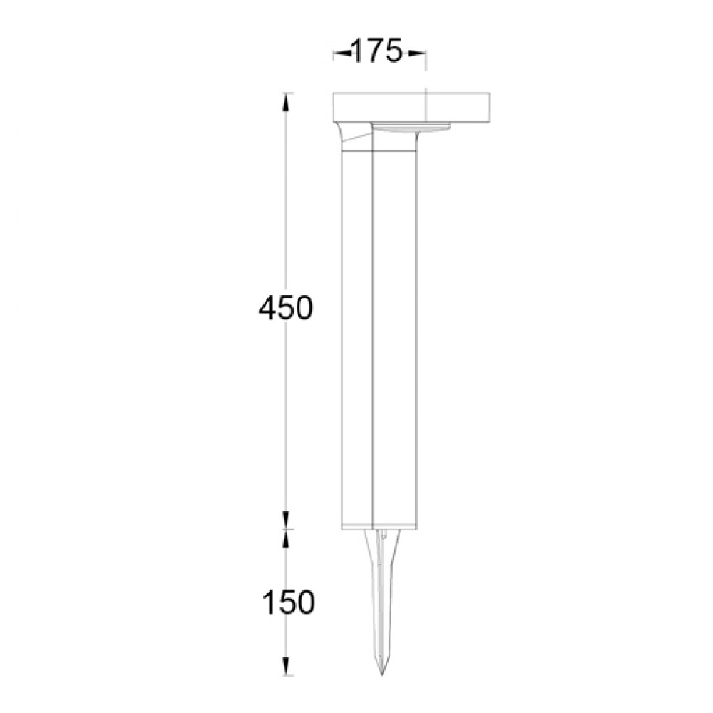 LED Ηλιακό Φωτιστικό Κολωνάκι 2W Σε Χρώμα Γραφίτη IP44 DISO LUTEC