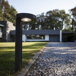 LED Ηλιακό Φωτιστικό Κολωνάκι 2W Σε Χρώμα Γραφίτη IP44 DISO LUTEC