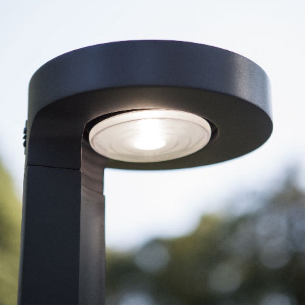 LED Ηλιακό Φωτιστικό Κολωνάκι 2W Σε Χρώμα Γραφίτη IP44 DISO LUTEC