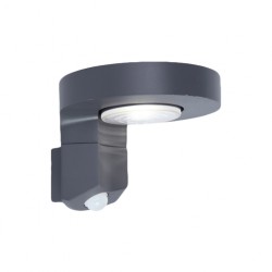 LED Ηλιακό Επιτοίχιο Φωτιστικό 2W Σε Χρώμα Γραφίτη Με Αισθητήρα Κίνησης IP44 DISO LUTEC