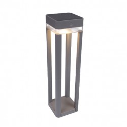 LED Ηλιακό Κολωνάκι Καρφωτό Φωτιστικό 1W IP44 Σε Γκρι Ασημί TABLE CUBE LUTEC