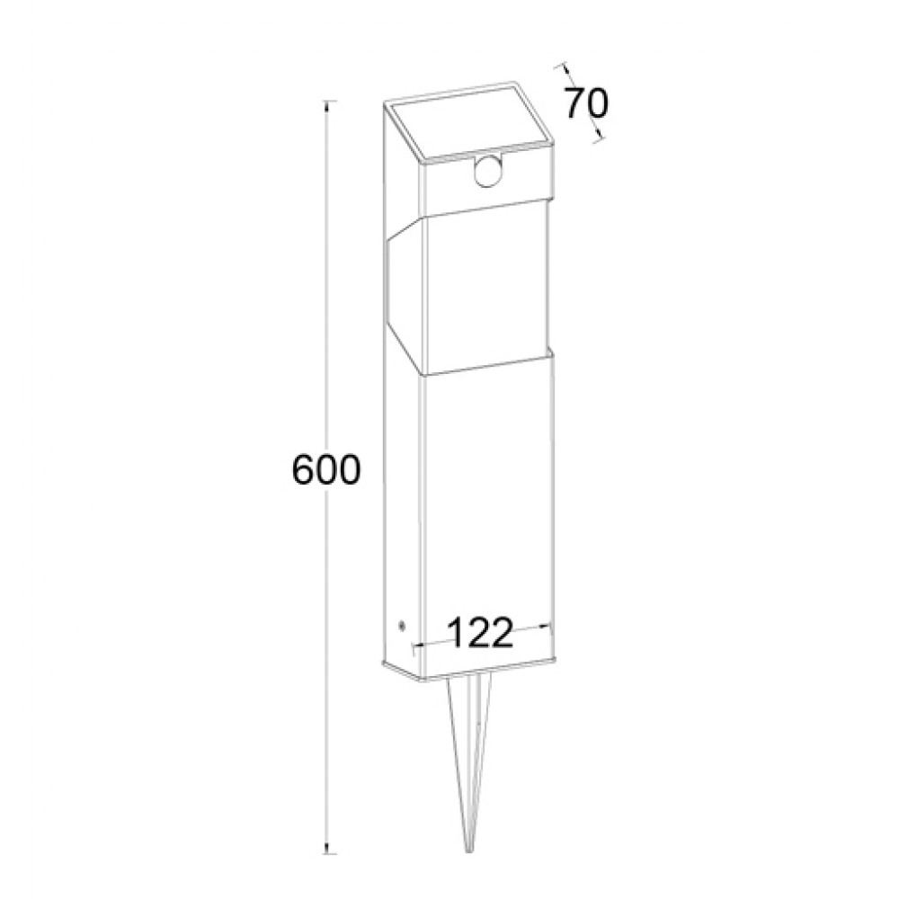 LED Ηλιακό Φωτιστικό Κολωνάκι 2.3W Σε Ασημί Χρώμα Με Αισθητήρα Κίνησης IP44 SOLSTEL LUTEC