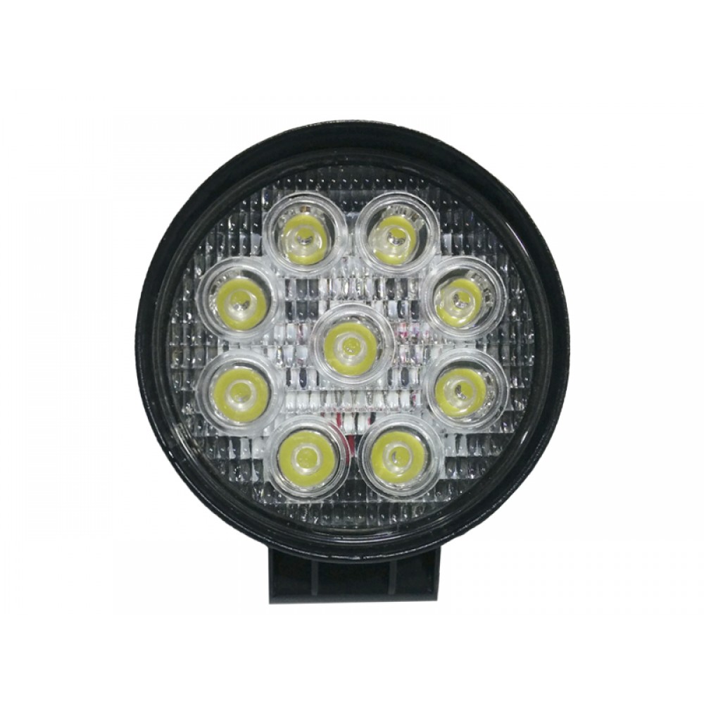 Προβολέας LED Εργασίας Round 27 Watt 10-30v Ψυχρό Λευκό