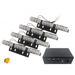 Φώτα Οδικής Βοήθειας LED 4 x 3 12 Volt DC Πορτοκαλί Εξωτερικά