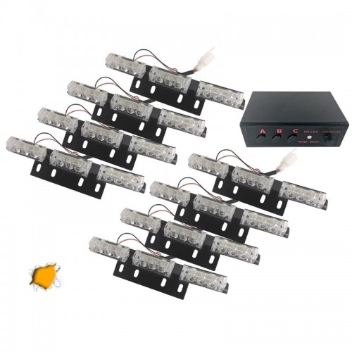 Φώτα Οδικής Βοήθειας LED 8 x 3 12 Volt DC Πορτοκαλί Εξωτερικά