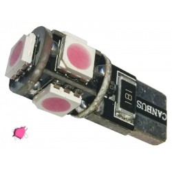 Λαμπτήρας T10 Can Bus με 5 SMD 5050 Φούξια