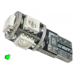 Λαμπτήρας T10 Can Bus με 5 SMD 5050 Πράσινο