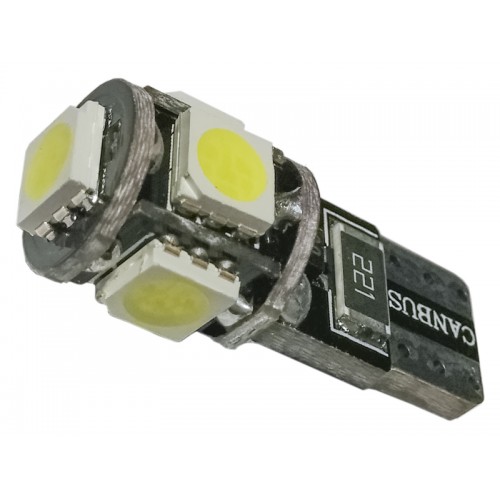 Λαμπτήρας T10 Can Bus με 5 SMD 5050 Ψυχρό Λευκό