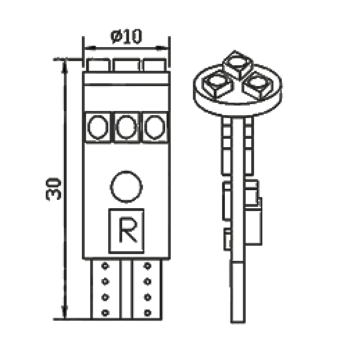 Λαμπτήρας T10 Can Bus με 9 SMD 1210 Πορτοκαλί
