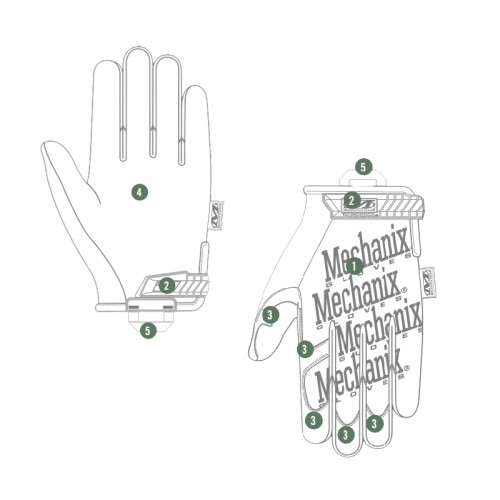 Γάντια Επαγγελματική Σειρά USA The Original Foliage green MECHANIX