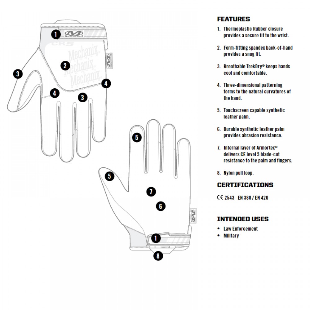 Γάντια Επαγγελματική Σειρά USA T/S Pursuit CR5 Covert MECHANIX