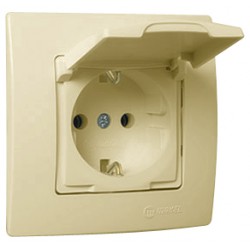 Χωνευτή Πρίζα Σούκο Βακελίτου Με Καπάκι Lillium Σε Μπεζ Χρώμα Makel