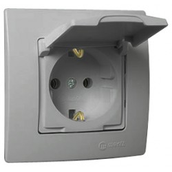 Χωνευτή Πρίζα Σούκο Βακελίτου Με Καπάκι Lillium Σε Ασημί Ματ Χρώμα Makel