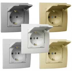 Χωνευτή Πρίζα Σούκο Βακελίτου Με Καπάκι Lillium Σε Ανθρακί Ματ Χρώμα Makel