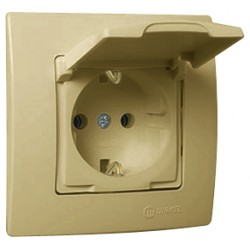 Χωνευτή Πρίζα Σούκο Βακελίτου Με Καπάκι Lillium Σε Χρυσό Ματ Χρώμα Makel