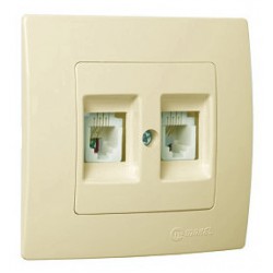 Χωνευτή Πρίζα TF Διπλή RJ11 Lillium Σε Μπεζ Χρώμα Makel