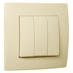 Χωνευτός Διακόπτης Τριπλός Lillium Σε Μπεζ Χρώμα Makel