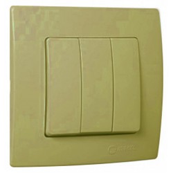 Χωνευτός Διακόπτης Τριπλός Lillium Σε Χρυσό Ματ Χρώμα Makel