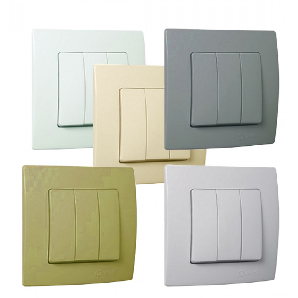 Χωνευτός Διακόπτης Τριπλός Lillium Σε Ανθρακί Ματ Χρώμα Makel