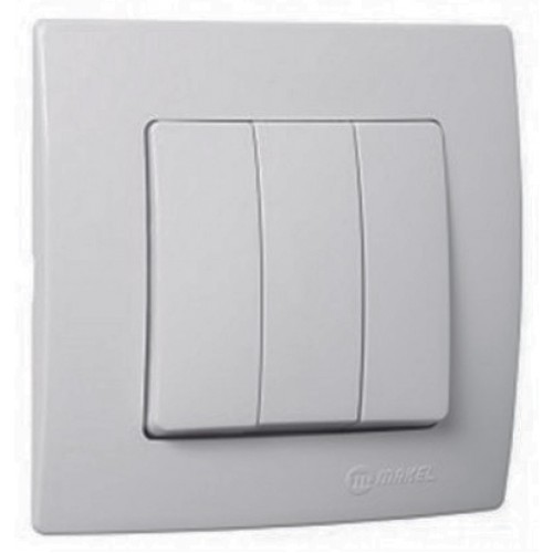 Χωνευτός Διακόπτης Τριπλός Lillium Σε Περλέ Ματ Χρώμα Makel
