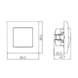 Χωνευτός Διακόπτης Μπουτόν Με Φωτάκι Lillium Σε Ανθρακί Χρώμα Makel