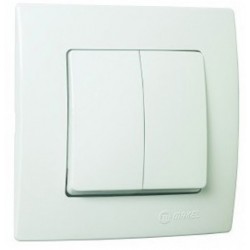 Χωνευτός Διακόπτης Διπλός A/R Lillium Σε Λευκό Χρώμα Makel