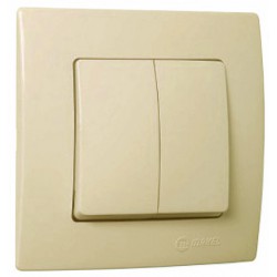 Χωνευτός Διακόπτης Διπλός A/R Lillium Σε Μπεζ Χρώματα Makel