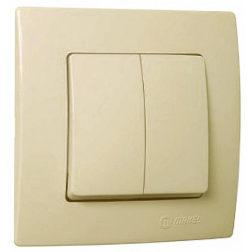 Χωνευτός Διακόπτης Διπλός A/R Lillium Σε Μπεζ Χρώματα Makel