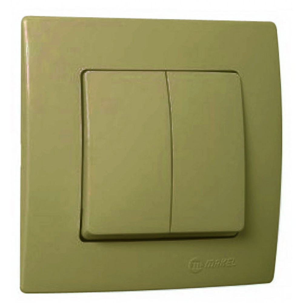 Χωνευτός Διακόπτης Διπλός A/R Lillium Σε Χρυσό Ματ Χρώμα Makel