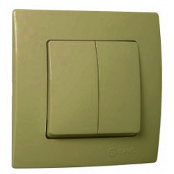 Χωνευτός Διακόπτης Διπλός A/R Lillium Σε Χρυσό Ματ Χρώμα Makel