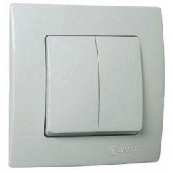 Χωνευτός Διακόπτης Διπλός A/R Lillium Σε Περλέ Χρώμα Makel