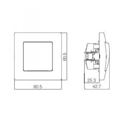 Χωνευτός Διακόπτης Διπλός A/R Lillium Σε Ασημί Ματ Χρώμα Makel