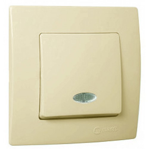 Χωνευτός Διακόπτης Μπουτόν Με Φωτάκι Lillium Σε Μπεζ Χρώμα Makel